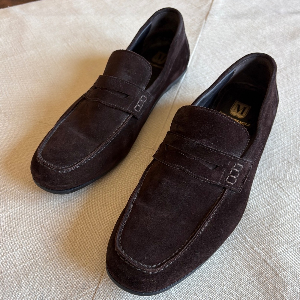 Bruno Magli Brown Suede Loafers - Size 11 - Excellent Condition